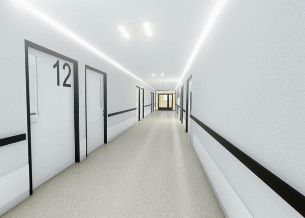 Priečky nového moderného pavilónu interny Nemocnice AGEL v Šternberku sú opláštené doskami fermacell®